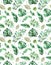 Seamless pattern with high quality hand painted watercolor tropical leaves.Tropical forest collection.