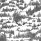 Seamless pattern with hills overgrown by evergreen coniferous forest or woodland. Backdrop with conifers grown in wild