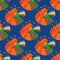 Seamless pattern with the hippie girl and rainbow. Psychedelic r