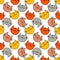 Seamless pattern with Hipster Cute Cats. Funny lovely Cats. Cloth design, wallpaper.