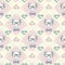 Seamless pattern with hipster polar bear