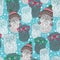 Seamless pattern with hipster polar owls