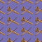 Seamless pattern of hoe and hammer on a purple background