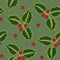 Seamless pattern holly green
