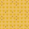 Seamless pattern: honeycombs and bees on a yellow background. Flat vector.