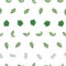 Seamless pattern of horizontal flowers and leaves