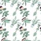 Seamless pattern with houseplants. Vector floral pattern in pastel colors.