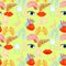 Seamless pattern with a human heart organ, lungs, liver, eyes, e