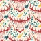 Seamless pattern for hunting theme. deer, duck, gun, bird