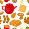 Seamless pattern Hygge autumn vector illustration