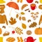 Seamless pattern Hygge autumn vector illustration