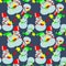 Seamless pattern - I will give you a star - snowmen