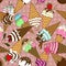 Seamless pattern of ice cream corn