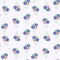 Seamless pattern of ice creams decorated with cookies in blue summer color.