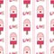 Seamless pattern with ice creams. Hand drawn vector icecream fabric or wrapping design