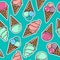 Seamless pattern with icecreams
