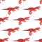 Seamless pattern with icon of Tyrannosaurus. Background with dinosaur for different design.