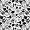 Seamless pattern from icons Welcome back to school on a white background.