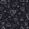 Seamless pattern with illuminati and occult symbols.