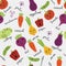 Seamless pattern of illustration of different types of vegetables