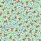Seamless pattern with image of a Funny cartoon pugs