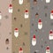 Seamless pattern with the image of Santa, houses, forest elements and hand-drawn figures. Baby texture. Great for vector