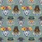 Seamless pattern with the image of a tiger's face. Decor for decoration of textiles or wallpaper.