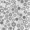 Seamless pattern with the image of various gears.