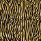 Seamless pattern. Imitation of skin of tiger. Golden stripes on black background. Animal print. Striped gold pattern