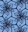 Seamless pattern indigo blue flower motif Japanese style. Hand drawn dyed floral damask textiles. Decorative trendy monochrome all