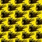 Seamless pattern of inflated black disposable surgical gloves