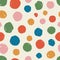 Seamless pattern ink circles shapes. hand painted brush strokes. Background dots polka design for greeting cards and invitations