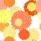 Seamless pattern with ink and paint spots, vector splattered background, yellow and orange