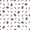 Seamless pattern with insects - ants, ladybirds and colorado beetles. Vector seamless texture.