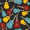 Seamless pattern isolated guitars