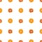 Seamless pattern of isolated slices of grapefruit and orange.