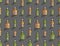 Seamless pattern with Isometric beer bottles