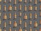 Seamless pattern with Isometric beer bottles