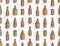 Seamless pattern with Isometric beer bottles