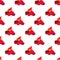 Seamless pattern isometric heart shaped box of chocolates