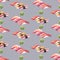 Seamless pattern with japanese food sushi and wasabi watercolor