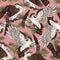 A seamless pattern of Japanese-style hand-painted hawks,