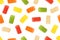 Seamless pattern of jelly colorful candies.