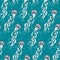 Seamless pattern of jellyfish on turquoise background