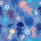 Seamless pattern with jellyfishes