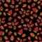 Seamless pattern with juicy fresh strawberries