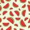 Seamless pattern with juicy fresh Watermelon