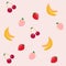 seamless pattern with juicy fruits