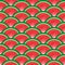 Seamless pattern of juicy slices of red watermelon. Watermelon abstract background. Concept of Hello Summer