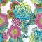 Seamless pattern kaleidoscope flowers, succulent